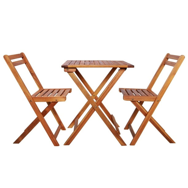 3 Piece Folding Bistro Set Solid Acacia Wood Com - Folding Patio Set Wood 3 Piece Folding Bistro Set Solid Acacia Wood Com - Folding Patio Set Wood