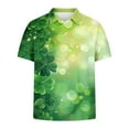 thumbnail image 4 of QATAINLAV Chemises Grandes Tailles pour Hommes 2025 Jour de la Saint-Patrick Trèfle Imprimé Graphique Polos Chemises Été Manches Courtes Bouton Col Rabattu Hauts de Travail Multicolore TTTG Ventes Éclair d'Aujourd'hui, 4 of 6