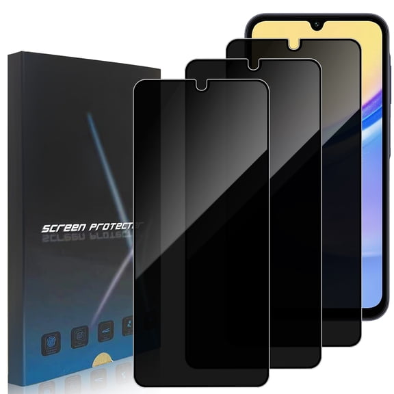 ZYQEEE Privacy Screen Protector for Samsung Galaxy A15 4G/5G 6.5", Scratch Resistant Anti-Spy Tempered Glass Film, Bubble Free, Easy Installation,Case Friendly,3 Pack