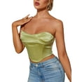 thumbnail image 2 of Franhais Women's Off Shoulder Tube Tops, Sleeveless Solid Color Backless Irregular Hem Slim-Fit Tank Tops, Casual Simple Blouse, 2 of 9