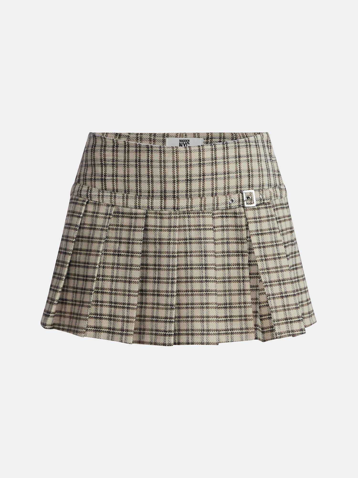 Madden NYC Women's Pleated Plaid Mini Skort, Sizes XXS-XXL