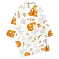 thumbnail image 5 of REDARER Girls 2 Piece Halloween Pajama Set Notch Collar Long Sleeve Button Top Matching Long Pants House Pumpkin Skull Bone Tree Print Home Sleep Loungewear Outfit,3-4 Years, 5 of 5