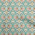 thumbnail image 1 of oneOone Tissu Velours Vert Foncé Ikat Matériel de Robe Tissu Imprimé Tissu au Mètre 58 Pouces de Large, 1 of 5