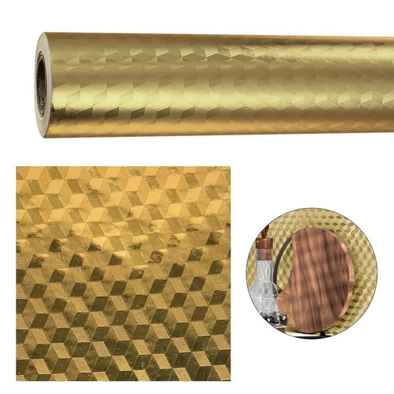 Meiiso Waterproof and Moisture-Proof Self-Adhesive Wallpaper Home Wall Stickers, Aluminum Foil Contact Paper Self Adhesive Oil Proof Heat Wall Sticker for Countertop Drawer Liner Shelf Liner