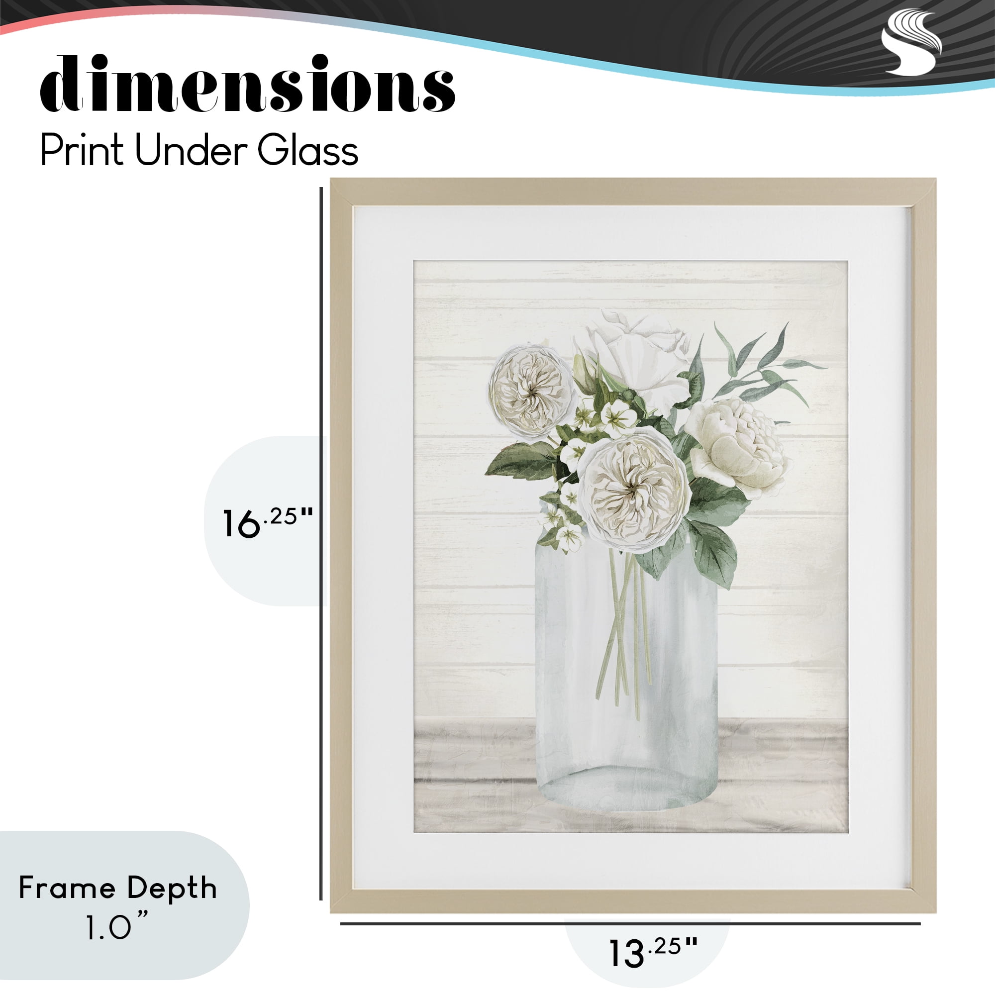 Stupell Industries Elegant Patience Bouquet Birch Framed Print Under Glass, design by Kim Allen