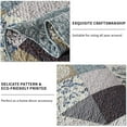 thumbnail image 4 of HoneiLife Quilts King Size - 3 Piece Microfiber Quilt set Reversible Bedspreads Patchwork Coverlets Floral Bedding Set All Season, Slate Blue, 4 of 7