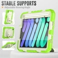 thumbnail image 5 of iPad Mini 6 Case 8.3 Inch 2021,Rugged Protective Case with Tempered Glass Film 360° Rotatable Kickstand Handle Kid Proof Case for Apple for iPad Mini 6th Generation 8.3 inch 2021, Lime, 5 of 9