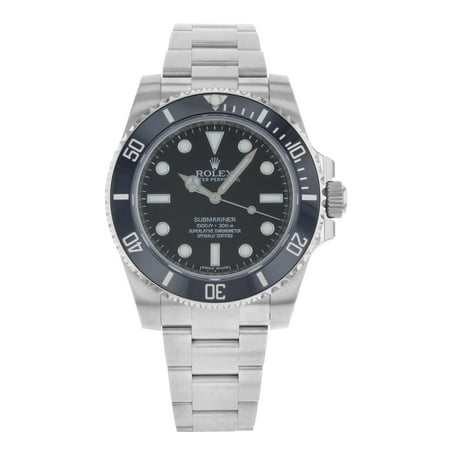 Rolex Submariner Black on Black No Date Steel Ceramic Automatic Men Watch (The Best Rolex Submariner)
