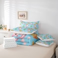 thumbnail image 6 of Feelyou Kawaii Marine Axolotl Bedding Comforter Set 7pcs for Kids, Cute Cartoon Starfish Queen Bedding Sets, Dreamy Ocean Coral Reversible Queen Sheet Sets, Lightweight Room Decor, 6 of 8
