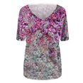 thumbnail image 4 of SMihono Hauts pour Femmes Été Décontracté Mode Féminine T-shirt Imprimé Manches Courtes Blouse Col Rond Hauts Décontractés T-shirt Oversize pour Femmes 2023, 4 of 4