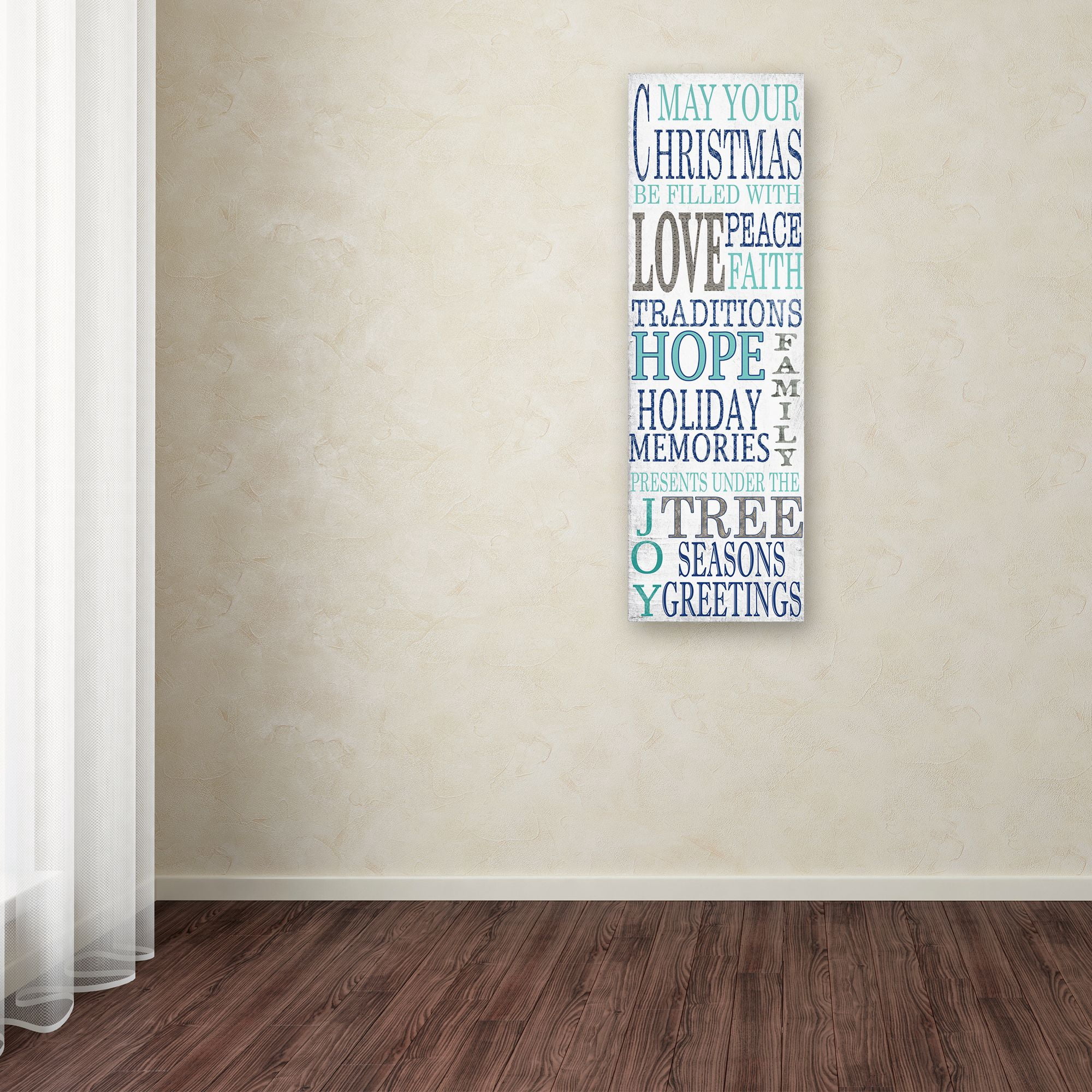 Trademark Fine Art 'Hope Blue Christmas' Canvas Art by Jean Plout