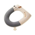 thumbnail image 2 of YgkuHd Toilet Seat Cover, Zipper Model Toilet Seat Household Embroidery Sitting Washer Toilet Seat Cover Cute Washer Universal Toilet Seat Washable D Shapetoilet Seat Cushion (Gray), 2 of 6