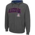 thumbnail image 2 of Men's Colosseum Charcoal Arizona Wildcats Arch & Logo 3.0 Full-Zip Hoodie, 2 of 3