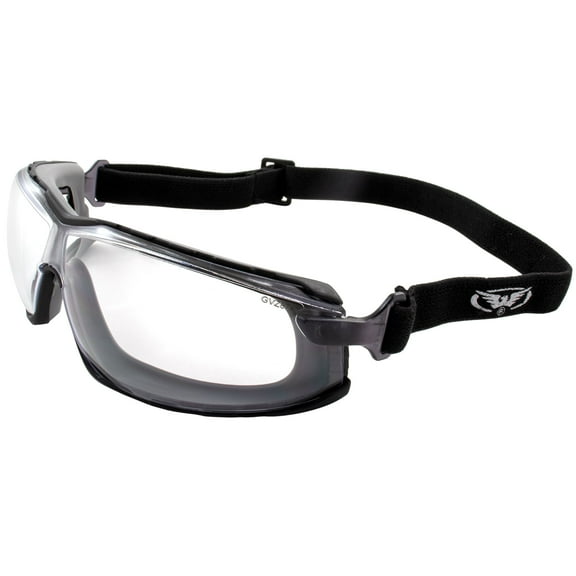 Global Vision Sunn Up Gray Motorcycle & Safety Goggles ANSI Z87.1 Scratch-Resistant Anti-Fog Clear Lens