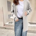 thumbnail image 6 of wycnly Winter Womens Sweater Coat Womens Sweater Cardigan Casual Solid Long Sleeve Open Front Knit Sweater Coat Fall Loose Soft Lightweight Knitted Sweater Outerwear Up to 65% off, 6 of 7