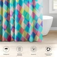 thumbnail image 4 of 4 Pcs Shower Curtain Set with 12 Hooks, Southwest Tribal Retro Geometric, Bathroom Decor Mexico African American Boho Mexican Bathing with Non-Slip Rugs Toilet Lid Cover Bath Mat 72"x72", 4 of 5