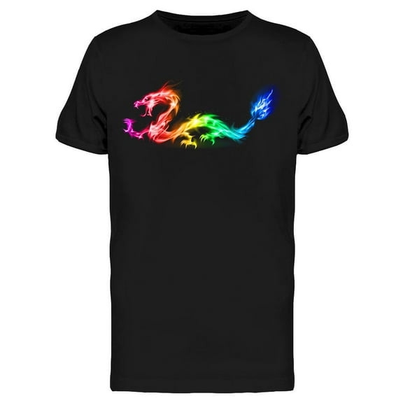 Rainbow Fire Dragon T-Shirt Men -Image by Shutterstock, Male x-Large