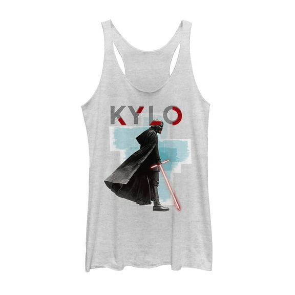 Women's Star Wars: The Rise of Skywalker Sinister Kylo Racerback Tank Top White Heather X Small