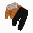 thumbnail image 4 of NOLDARES Infant Toddler Baby Boy Clothes Set 2pcs Long Sleeve Graphic Sweatshirt Tops and Stretchy Pants Fall Winter Outfits Clothing(Brown,3-4 Y), 4 of 8