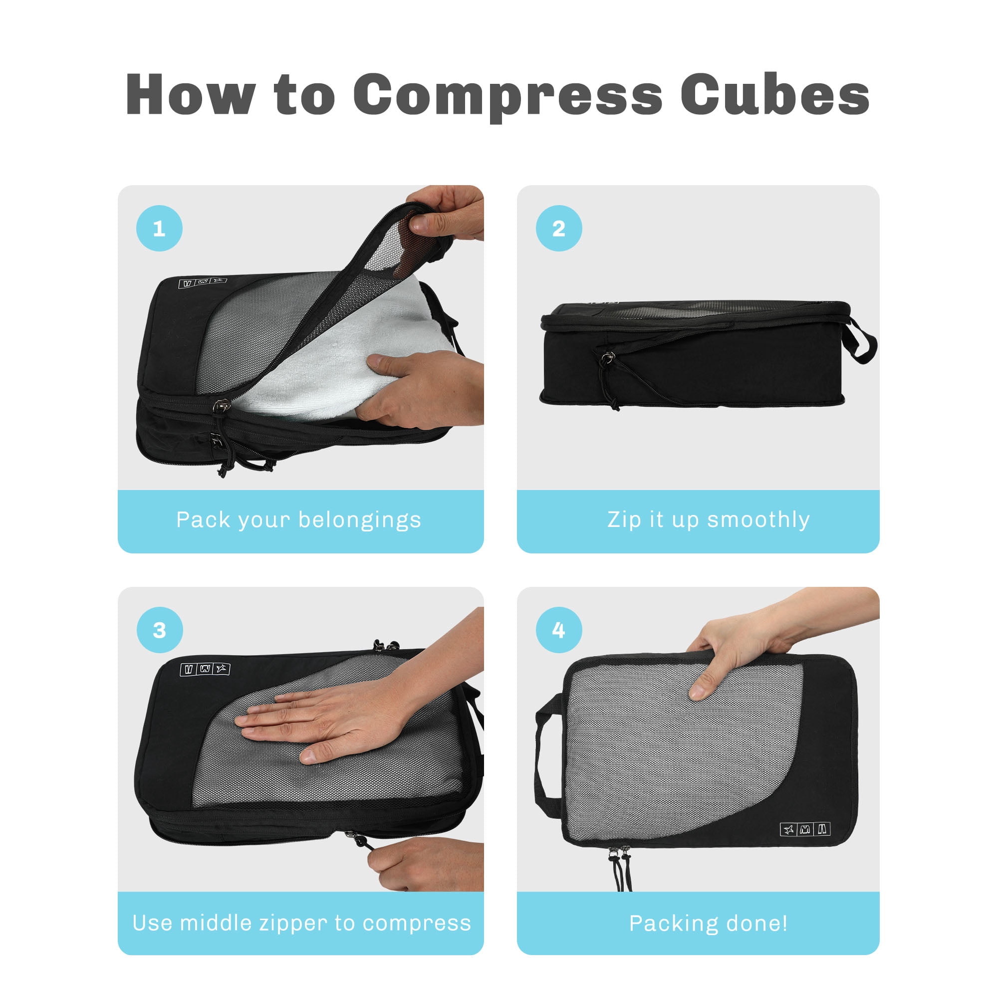 Compression Packing Cubes Set – Hynes Eagle – Black