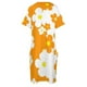 thumbnail image 4 of Vestido de fiesta Retro Pop para mujer flores pequeñas en naranja y blanco vestido de bolsillo suelto vestidos de fiesta para mujer 60", 4 of 6