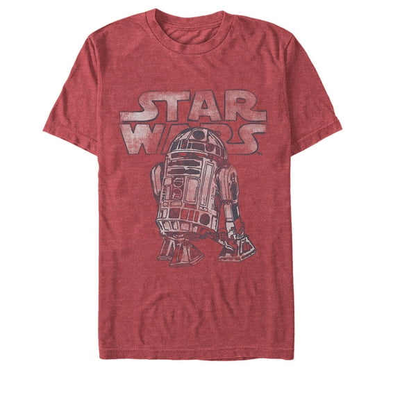 Men's Star Wars Faded R2-D2 Droid Graphic Tee Red Heather 2X Large