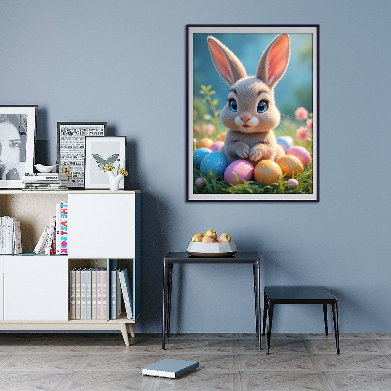 Diamond Art Kits for Adults - 5d Bunny Colorful Eggs Spring Diamond Painting for Adults, Diamond Art for Adults Beginners, Diamond Painting Kits for Adults for Home Wall Decor