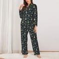 thumbnail image 2 of Balery Gold Snowflake Christmas Tree Conjunto de Pijama con Estampado para Mujer, Conjunto de Dos Piezas con Manga Larga, Ropa de Dormir Suave con Bolsillos, Pijamas Cómodos-Small, 2 of 7