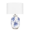 thumbnail image 1 of Benzara BM241221 Table Lamp with Floral Pattern Ceramic Vase Base, White, 1 of 5
