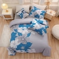 thumbnail image 5 of NTBED Floral Comforter Set Queen 6 PCS Bed in a Bag Blue Flowers Printed on Gray Botanical Bedding Sets Boho, 5 of 8