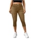 thumbnail image 1 of Pantalones de Cintura Elásticos para Mujeres Casual Caminando con Bolsillos Impresos No Tejido Denim Imitación Denim Hendidura Doblado Cómodo para Salir, 1 of 8