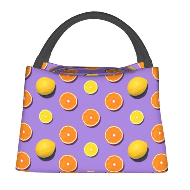 Easygdp Yellow Lemon And Orange Bolsa de Almuerzo Insulada Reutilizable, Bolsa de Mano y Bandolera para Oficina, Trabajo, Viajes