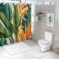 thumbnail image 7 of Orinice Shower Curtain for Bathroom Orange Pattern Tropical Flowers Palm Leaves Bird Paradise Tropic Nature Colorful Leaf Flora Exotic Bath Curtain Bathroom Decor for Bathtubs  60x72, 7 of 7