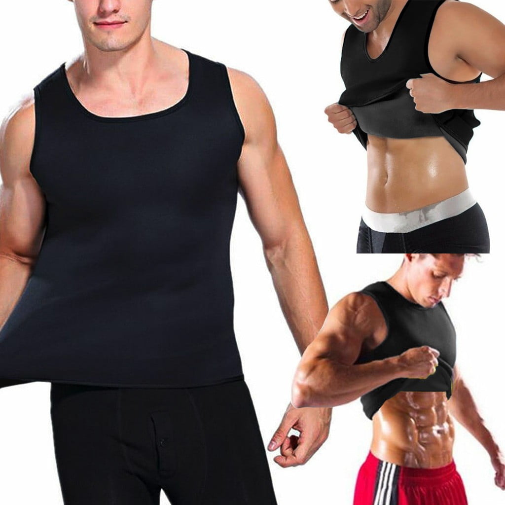 Mens Neoprene Sauna Thermo Sweat Body Shaper Waist Trainer Gym Slim Corset Vest 