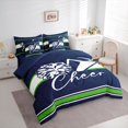 thumbnail image 3 of Homewish Sport Cheerleading 7-Piece Bedding Comforter Set For Kids Children Teens Girls,Geometric Stripes King Bedding Sets,Girly Dreamy Dance Ultra Soft Bed Sheets,Luxury Bedroom Decor,Reversible, 3 of 8