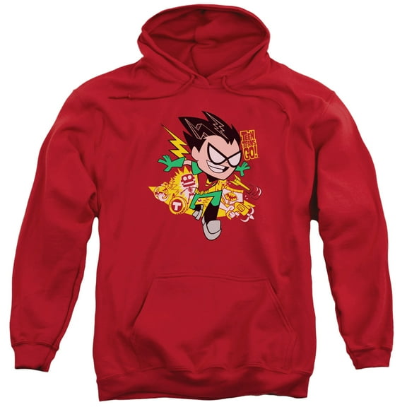 Teen Titans Go Robin Adult Pullover Hoodie Sweatshirt Red