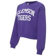 thumbnail image 2 of Women's ZooZatz Purple Clemson Tigers Chenille Cropped Sweatshirt, 2 of 4