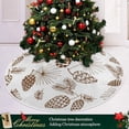 thumbnail image 6 of FMSHPON Pinecones Xmas Christmas Tree Skirt Stand Mat for Holiday Party Decoration Indoor Outdoor 48 inches, 6 of 6