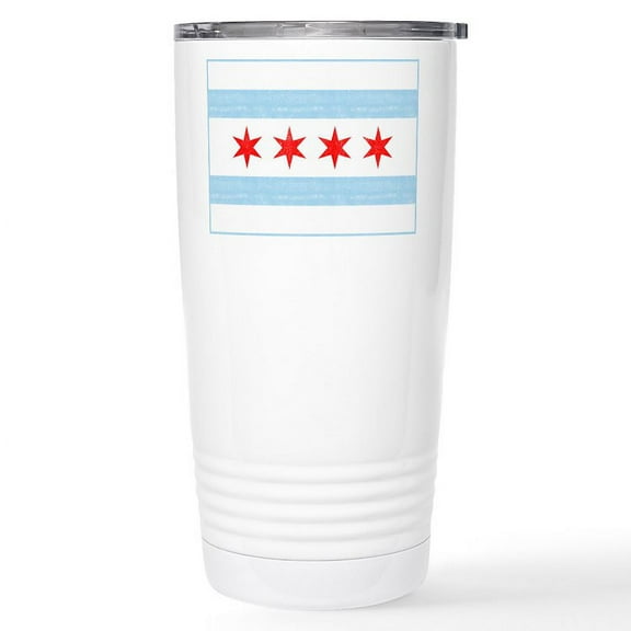 CafePress - Chicago Flag 16 Oz Stainless Steel Travel Mug - Insulated Stainless Steel Travel Tumbler 20 oz.