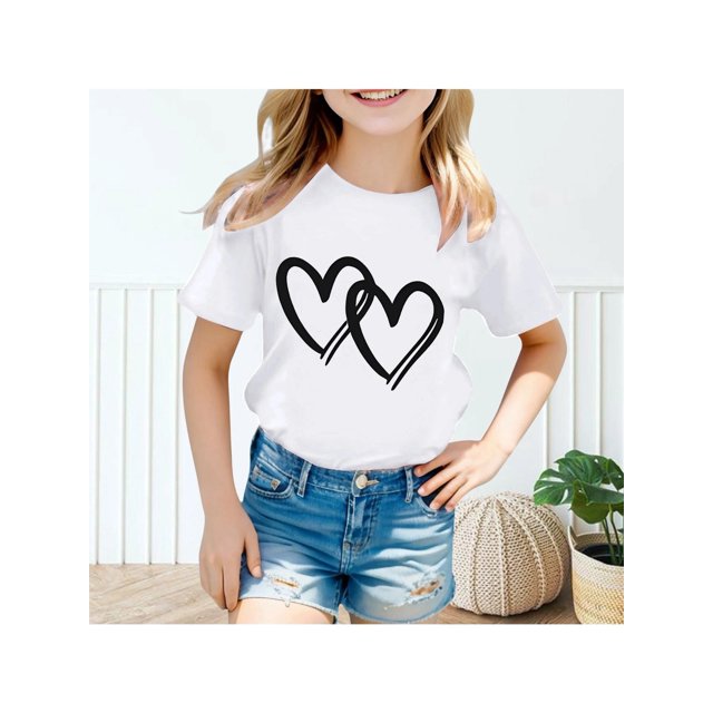 Boys Girls Tshirts Kid Cute Graphic Round Neck Short Sleeve Tee TOP Summer Casual T Shirt 4-13 Years