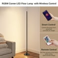 thumbnail image 4 of EDISHINE RGBW LED Corner Floor Lamp with Smart App & Remote Control, Dimmable Light Compatible with Alexa, Google Home, Minimalist Stick Tall Lamp for Living Room, Bedroom, Black, 4 of 6
