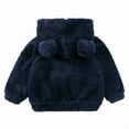 thumbnail image 2 of Emy Dola Toddler Kids Fleece Hooded Jacket Coat with Ears Zipper Lightweight Long Sleeve Thick Warm Outerwear For 1-7 Years Boy Girls, 2 of 6