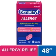 Benadryl Ultratabs Antihistamine Cold & Allergy Relief Tablets, 48 Ct