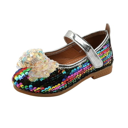 

nsendm Creature Boots Summer Autumn Fashion Cute Girls Casual Shoes Colorful Sequins Shiny Bow Kids for Little Girls Shoes Black 2.5 Years