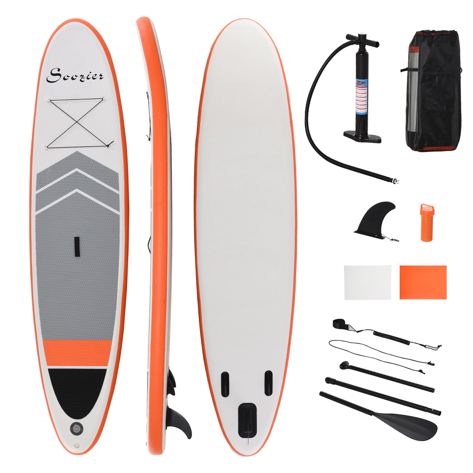Soozier Inflatable Stand Up Paddle Board 2Person with Durable Accessories SUP Carry Bag Non