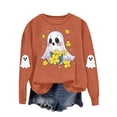 thumbnail image 4 of Women's Halloween Printed Round Neck Long Sleeved Top Loose Fitting Sweater, 4 of 6