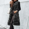 thumbnail image 5 of SEAOPEN Deals Women's Faux Fox Fur Coat Jacket Winter Sleeveless Faux Fur Vest Outwear under 10 Black,XXL, 5 of 6