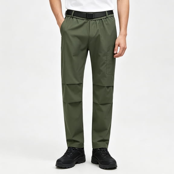 Youthup Men's Water-Resistant Cargo Joggers - 5000mm Waterproof Quick-Dry Athletic Pants for Hiking & Outdoor Activities