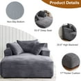 thumbnail image 6 of AVENIX 66" Boneless Cloud Sofa No-Assembly Deep Seat Couch with Chaise for Living Room, Oversized Indoor Sleeper Lounge Sofa Bed, Corduroy Dark Gray, 6 of 8