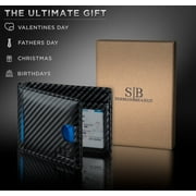 Serman Brands RFID Blocking Bifold | Slim Genuine Leather | Minimalist Front Pocket Wallets for Men | Carbon Fiber